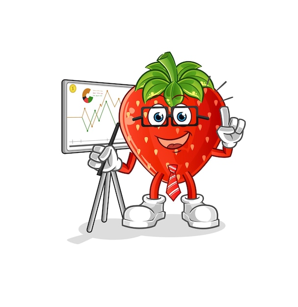 Vector strawberry marketing character cartoon mascot vector