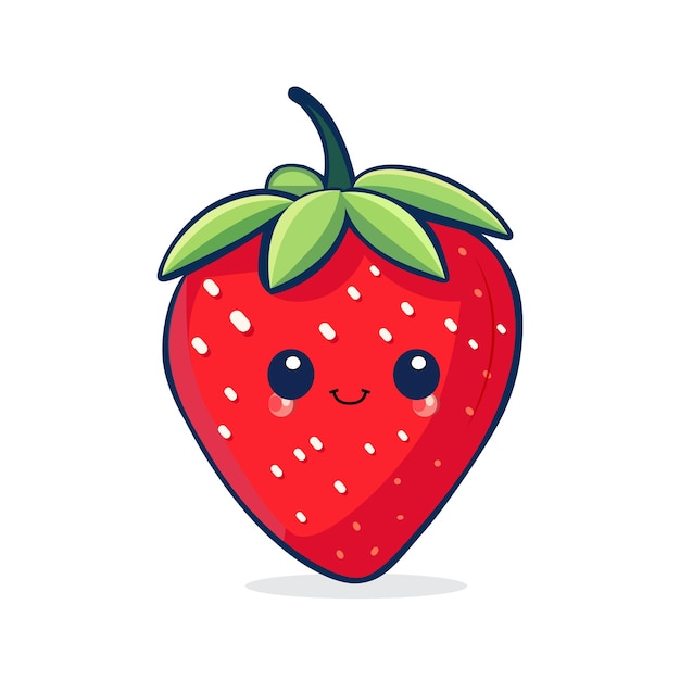 Strawberry mascot cartoon isolated on white background