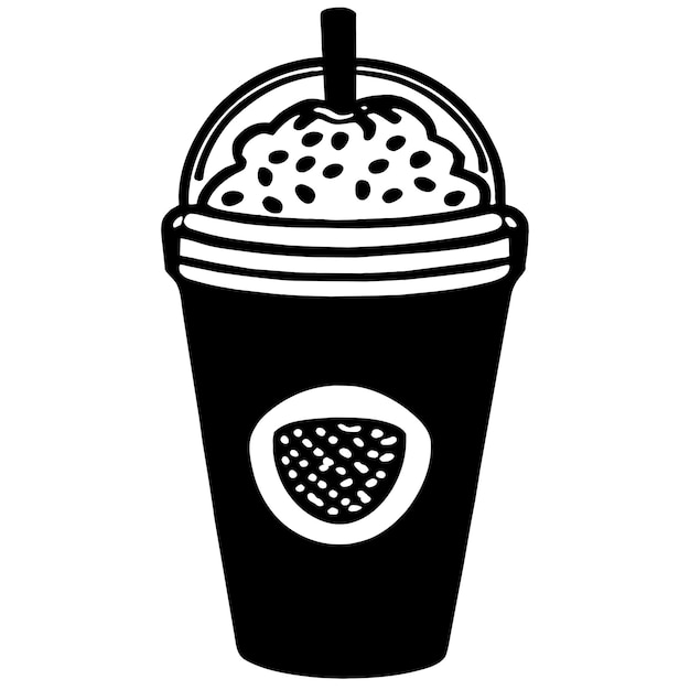 strawberry Milkshake in plastic cup vector illustration