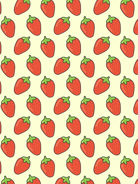 Strawberry pattern on pastel background