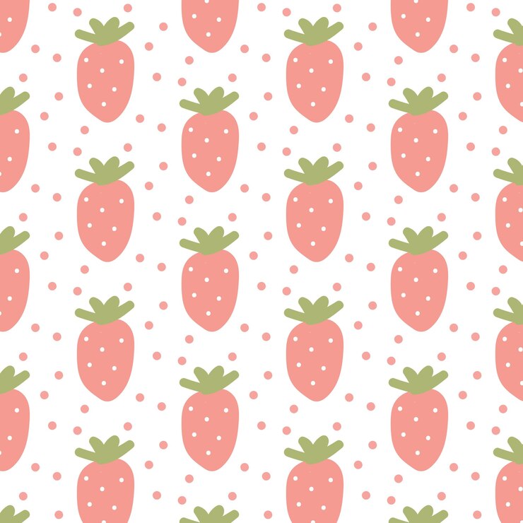 Vector strawberry pattern on a white background