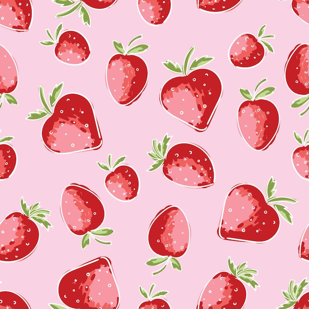 Strawberry Patterns Pink strawberry pink Backgrounds Strawberry Love Cards Vector Stock Vector Illustration