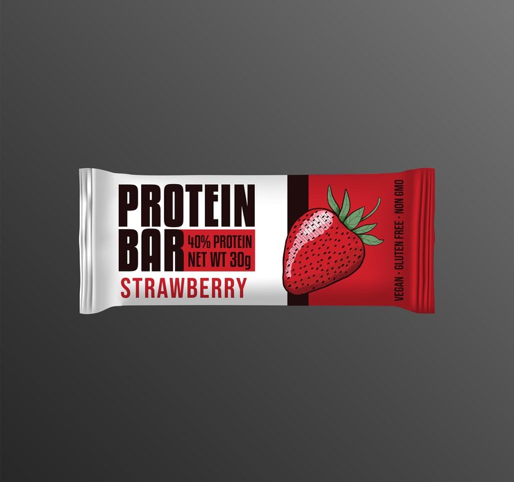Strawberry Protein Bar Packaging Template