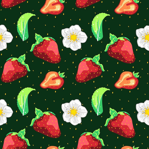 Strawberry seamless pattern vector design