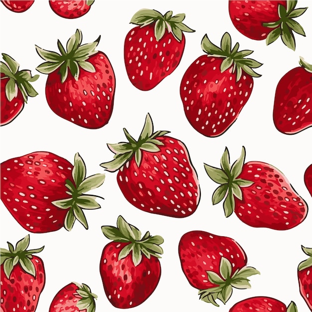 Strawberry seamless pattern vector