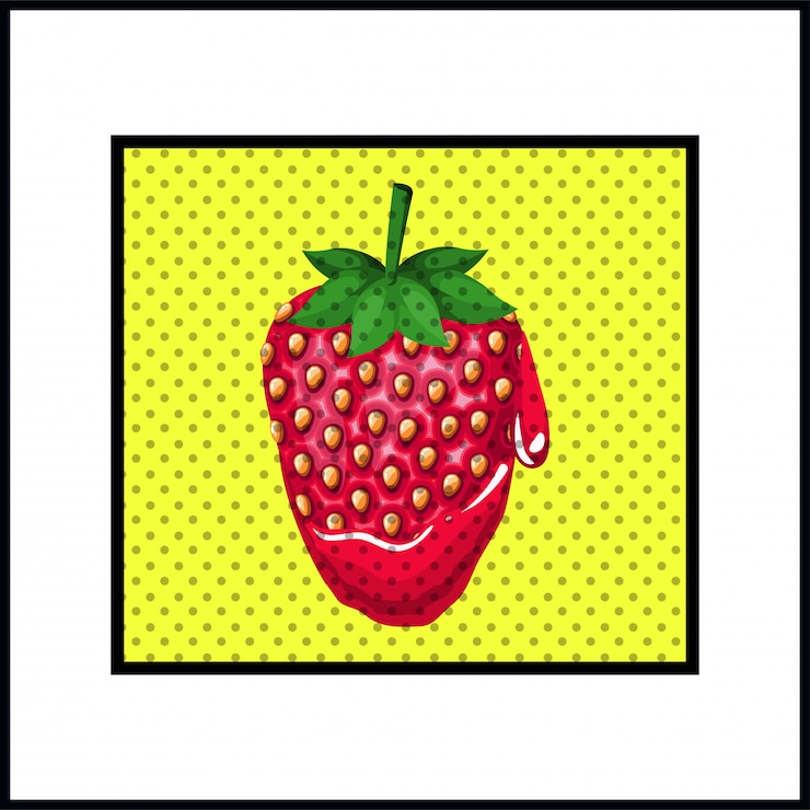 वेक्टर strawberry sweet dripping pop art style
