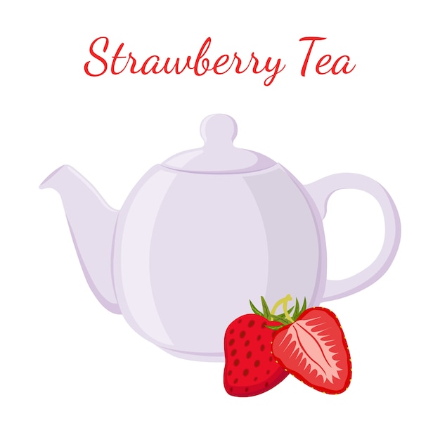 Strawberry tea in teapot