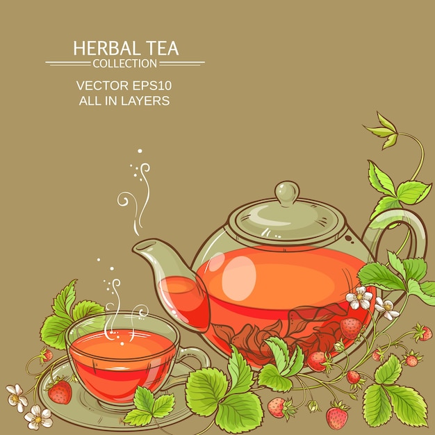 Strawberry tea vector background