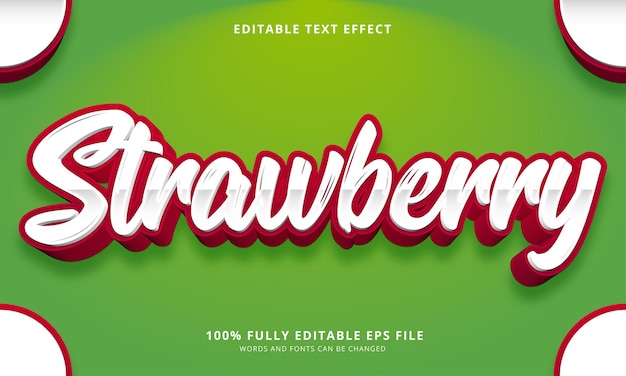 Strawberry text style editable text effect
