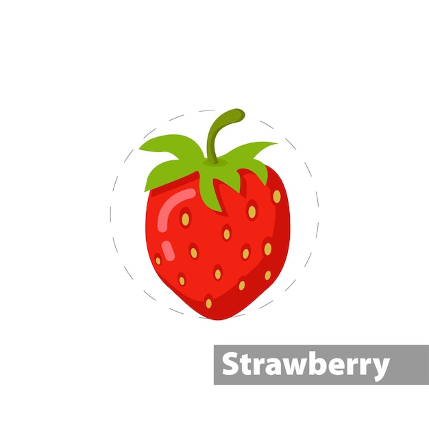 Strawberry vector flat illustration icon