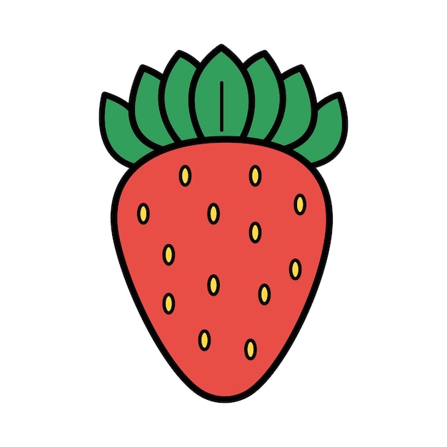 Vector strawberry vector illustration in flat style isolated on a white background