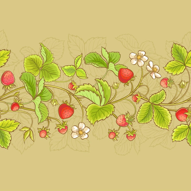 Strawberry vector seamless pattern