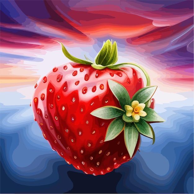 Immagine vettoriale fragola frutta fresca illustrazione vettoriale realistica di bacche mature sul colore