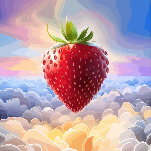 Immagine vettoriale fragola frutta fresca illustrazione vettoriale realistica di bacche mature sul colore