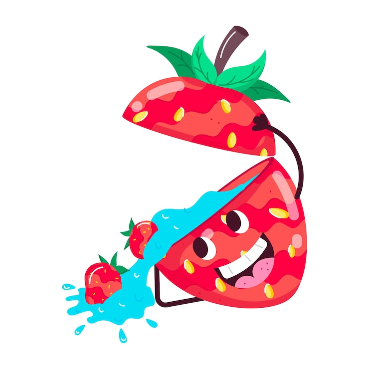 वेक्टर a strawberry with the letter s on it and the letter s on it