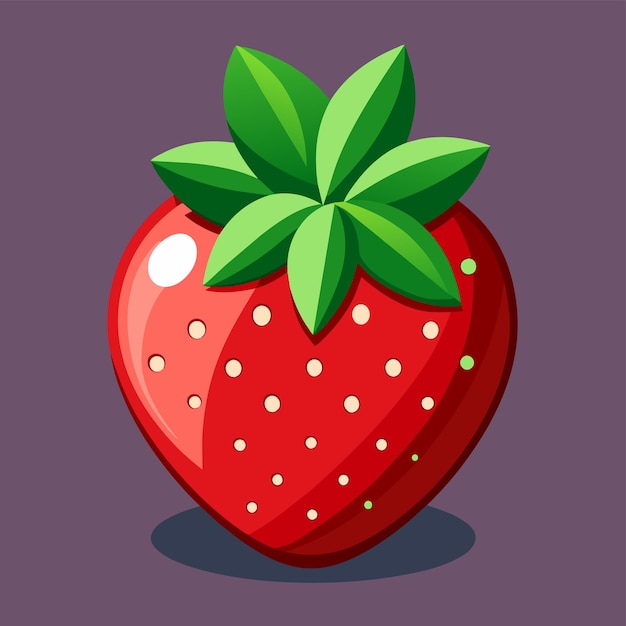 strawberry with ripe leaves vector illustration