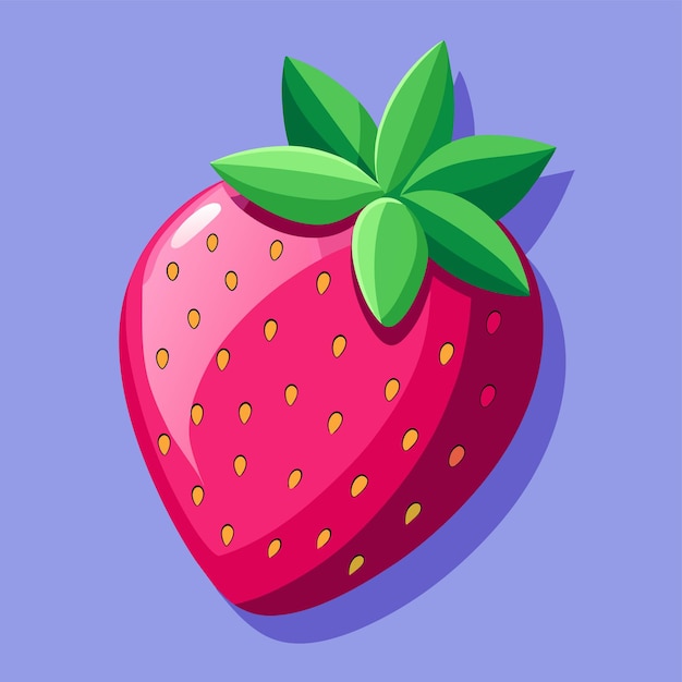 strawberry with ripe leaves vector illustration