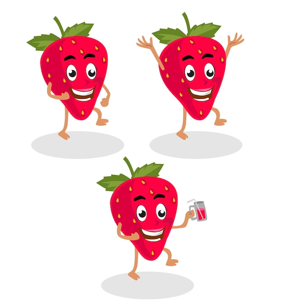 strawwberry cartoon mascot character