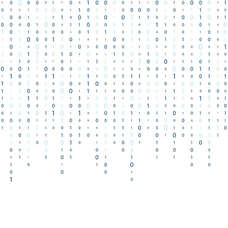 Vector stream of binary code binary code computer matrix numbers on the screen one zero