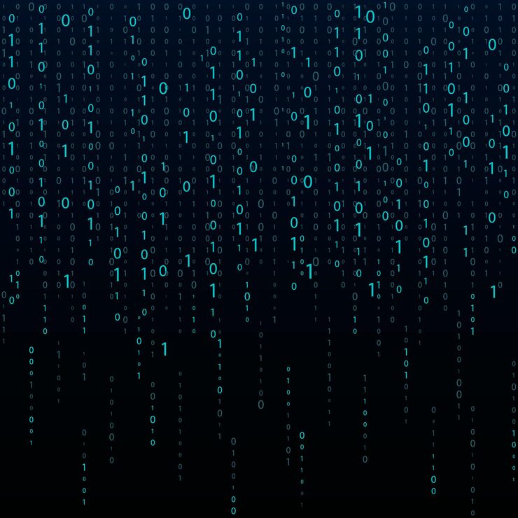 Stream binary code Binary code matrix Background on screen from numbers 0 and 1 Computer matrix