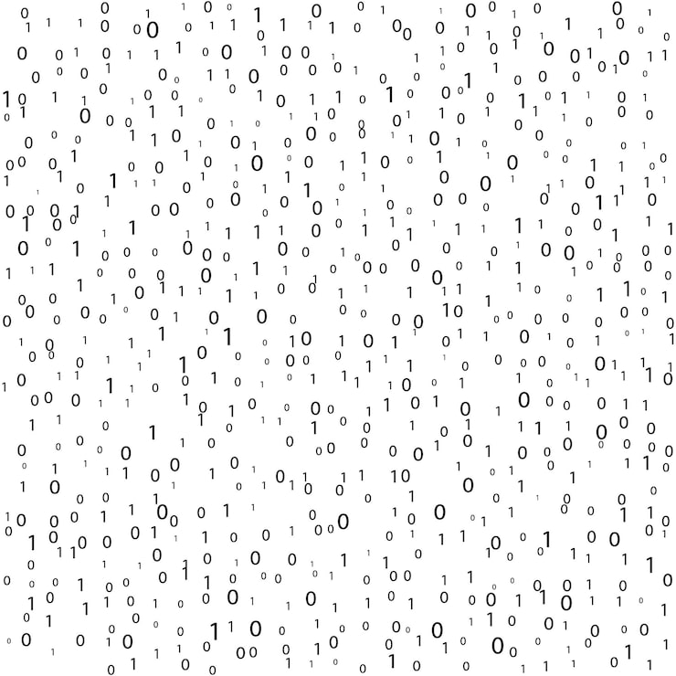 Vector stream binary code binary code matrix background on screen from numbers 0 and 1 numbers on screen