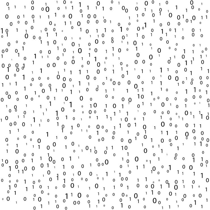 Vector stream binary code binary code matrix background on screen from numbers 0 and 1 numbers on screen