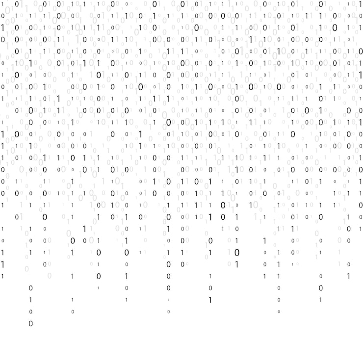 Vector stream binary code binary code matrix background on screen from numbers 0 and 1 numbers on screen