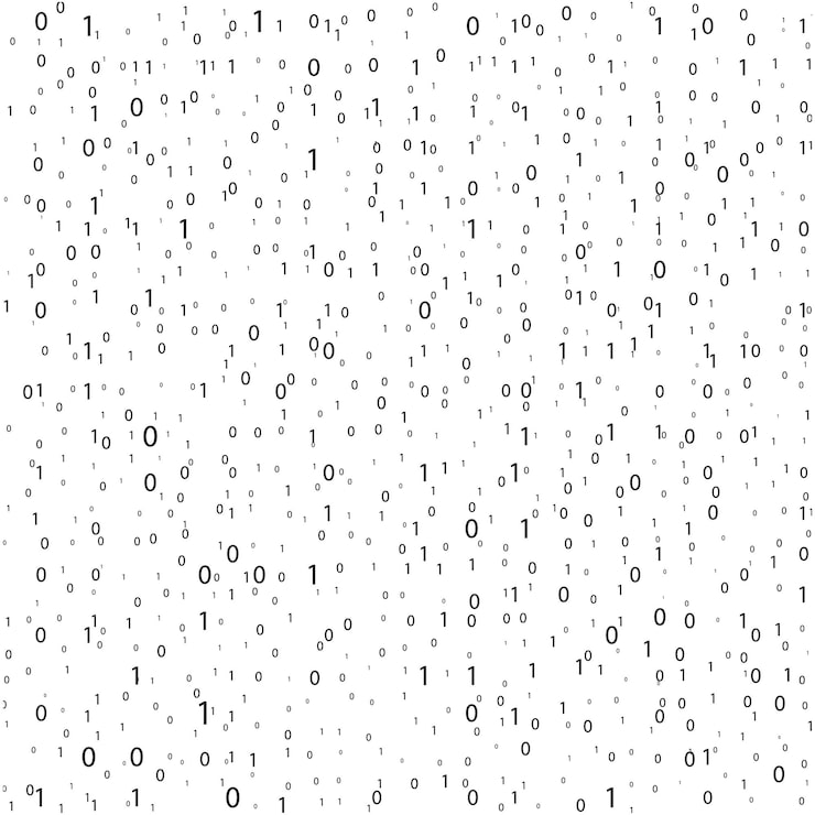 Vector stream binary code binary code matrix background on screen from numbers 0 and 1 numbers on screen