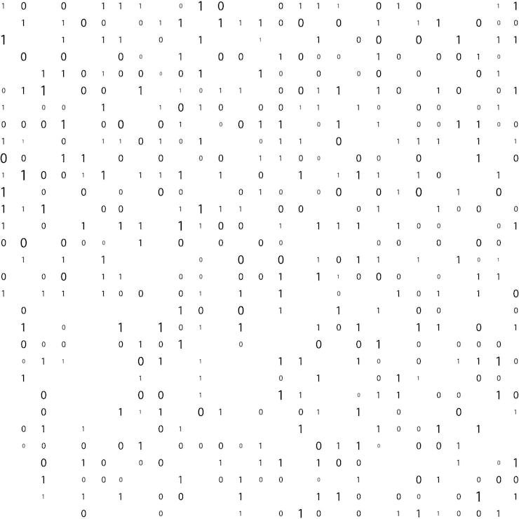 Vector stream binary code binary code matrix background on screen from numbers 0 and 1 numbers on screen