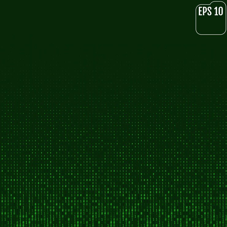 Vector stream of binary code on screen abstract vector background data and technology decryption and encryption computer matrix illustration