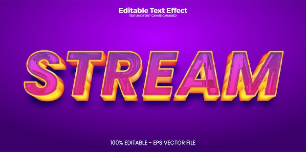 Stream editable text effect in modern trend style