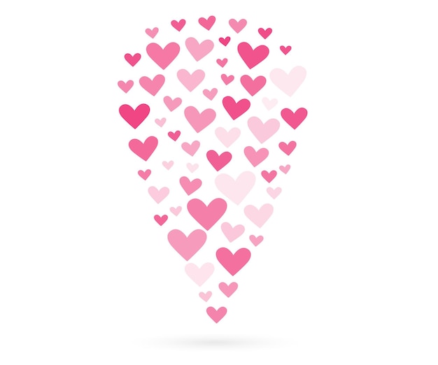 Stream of flying hearts. like elements for social media live translation. vector illustration.