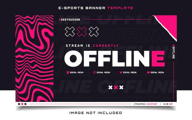 Шаблон баннера Stream is Offline E-sports Gaming для социальных сетей
