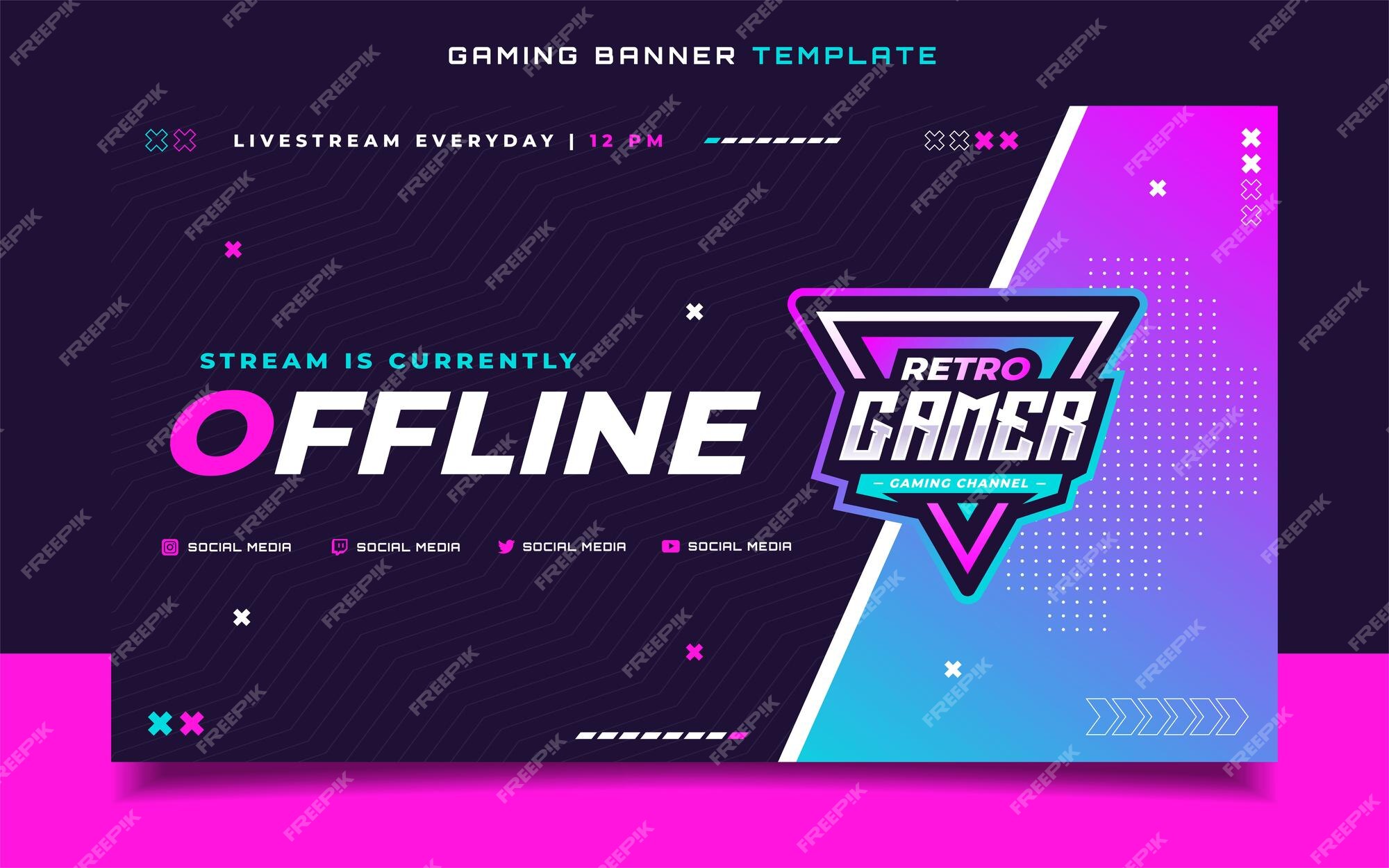 Gaming and Streaming  Banner Template - Mediamodifier