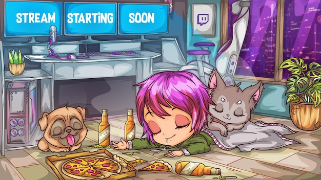 Stream che inizierà presto twitch modello modificabile anime manga offline