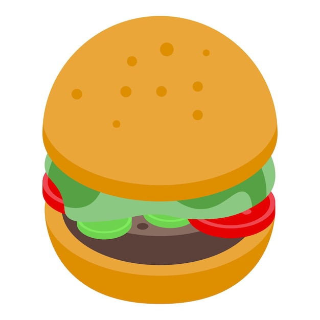 Streamer hamburger pictogram Isometrisch van streamer hamburger vector pictogram voor webdesign geïsoleerd op een witte achtergrond