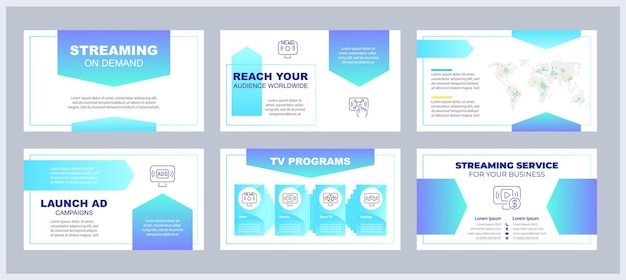 Streaming on demand presentation templates set