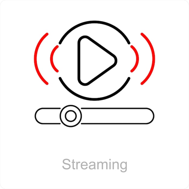 Streaming en het delen van het scherm icoon concept