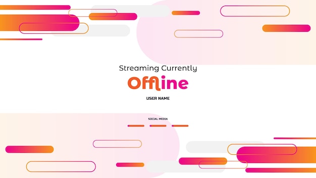 Streaming offline twich banner achtergrond met gradiënt abstracte vormen, vectorillustratie