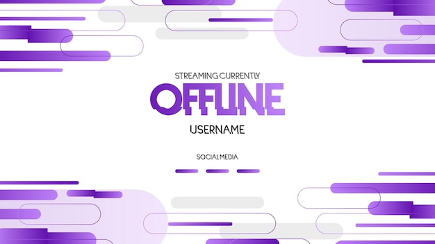 Streaming offline twitch banner achtergrond met gradiënt abstracte vormen, vectorillustratie