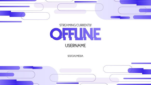 Streaming offline twitch banner achtergrond met gradiënt abstracte vormen, vectorillustratie