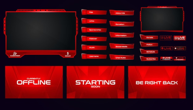 Streaming Overlay Design Heart red