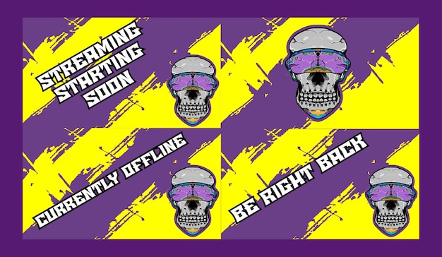 streaming overlay skull cyborg wearing vr