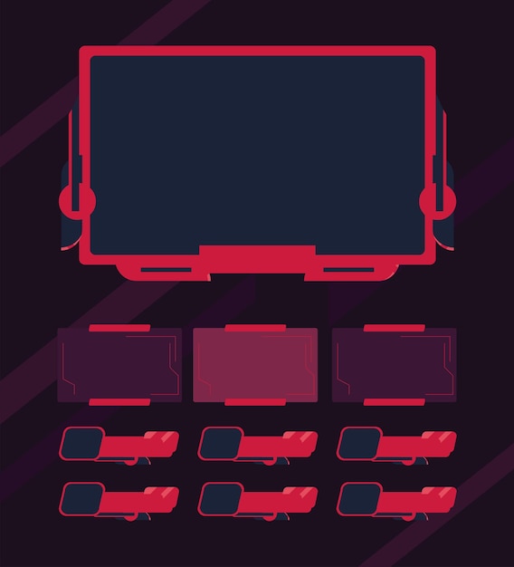 Streaming templates screens icon set