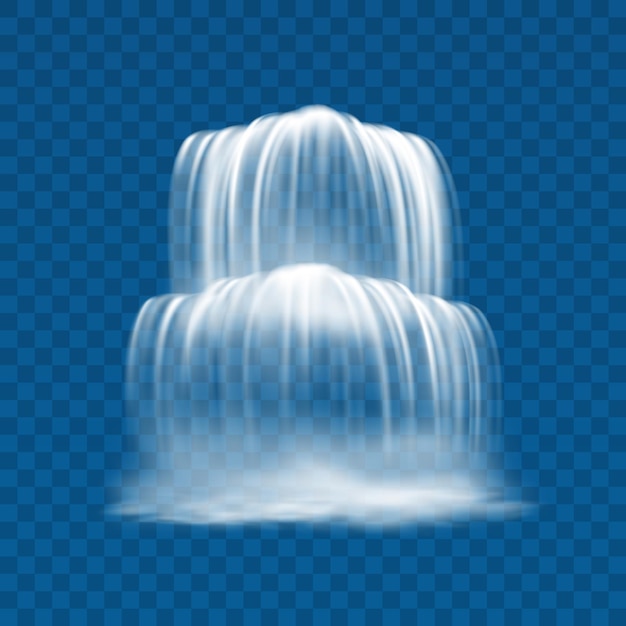Vector streaming waterfall with rapids water waterscape