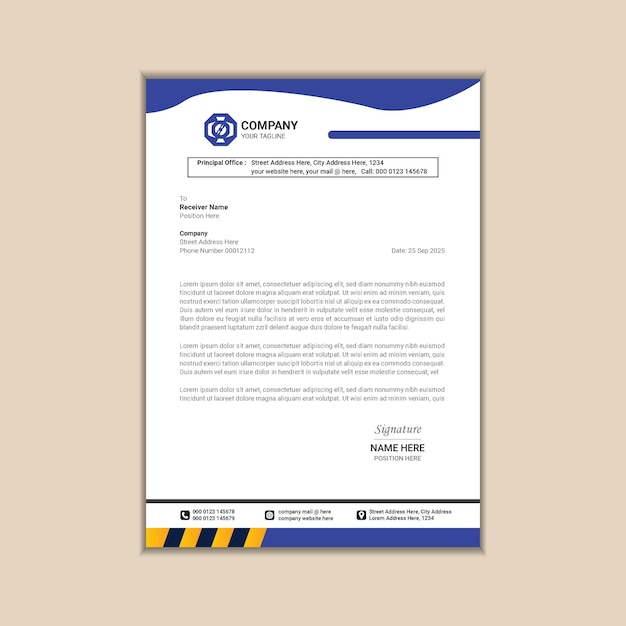 Streamlined A4 Letterhead Vector Template