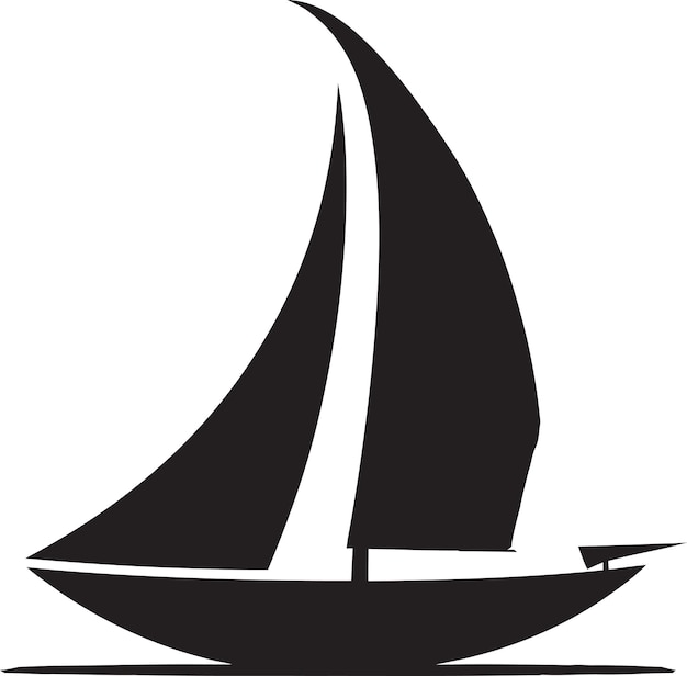 Streamlined Sailing Minimalist Boat Emblem Design Serenity at Sea Boat Vector Icon Symbol