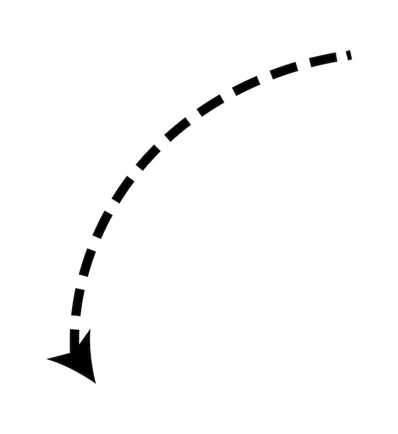 Streepje met streepje Vector doodle dot line Dunne wijzer pijlen