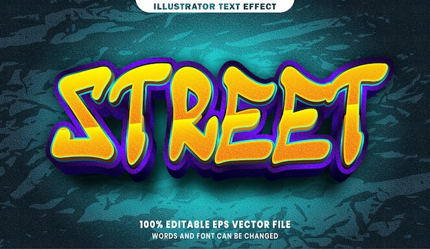 Street 3d editable text style effect