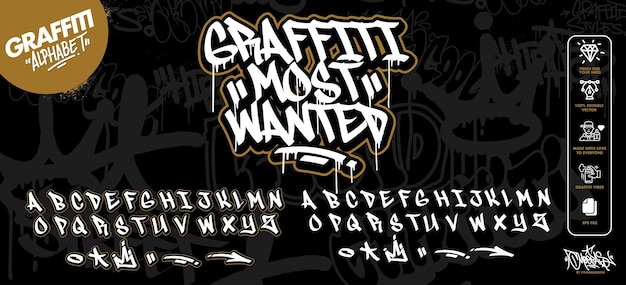 Street Art Moderne Graffiti Alfabet Vector lettertype graffiti alfabet decoratief graffiti art